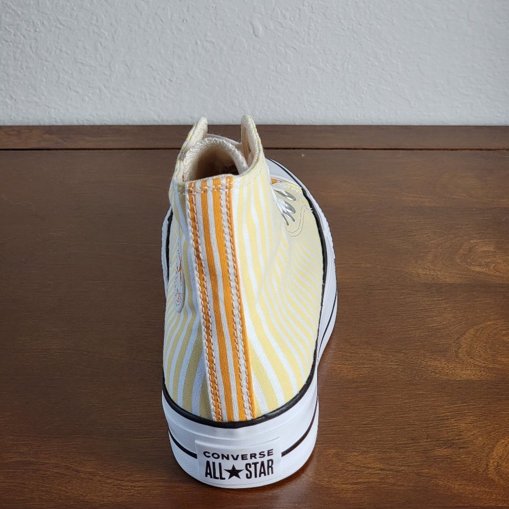 Converse Women's CTAS Lift Hi Striped A03298C White/Cyber Mango/Light Curry SZ 6 - Picture 5 of 8